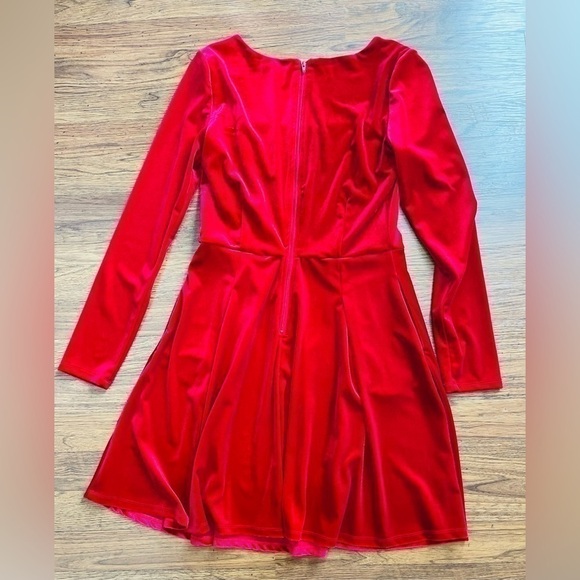 Copper Key long sleeve velvet skater dress size L - Picture 2 of 2